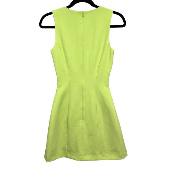 French Connection Women Whisper Cut Out Dress V Neck Sleeveless Zip Green Sz 0 - Picture 5 of 7